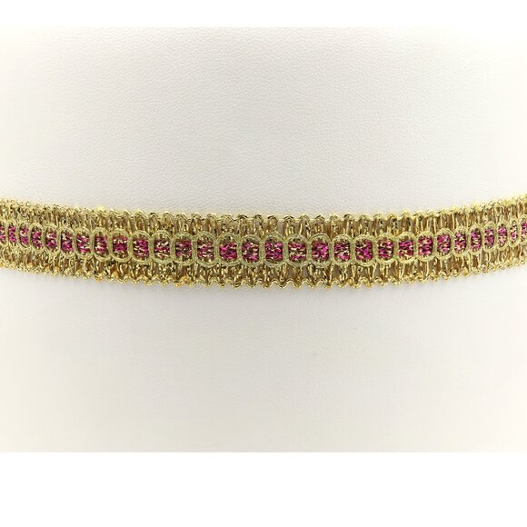 Gold Color Choker Adjustable Elegant Lace Chokers  (#53) - Picture 3 of 9